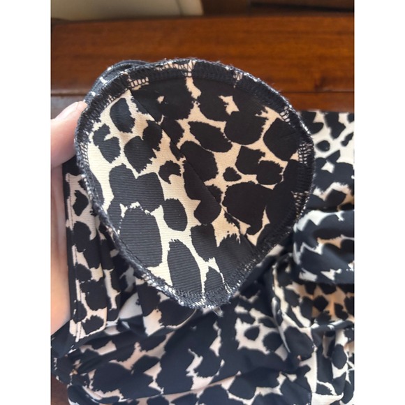 Vintage LAUREN Ralph Lauren Dress SZ 10  Animal Print Sleeveless Ruched - Picture 10 of 11